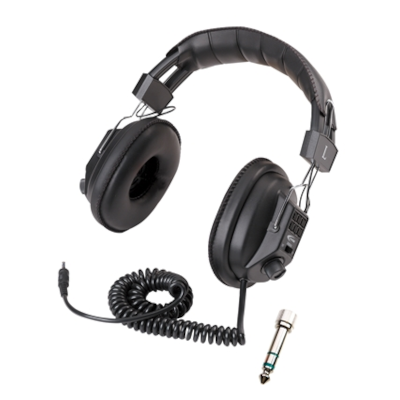 3068AV-CT - Califone Stereo Classroom Headphone 3.5mm mini plug with snap-on 1/4 inch adapter